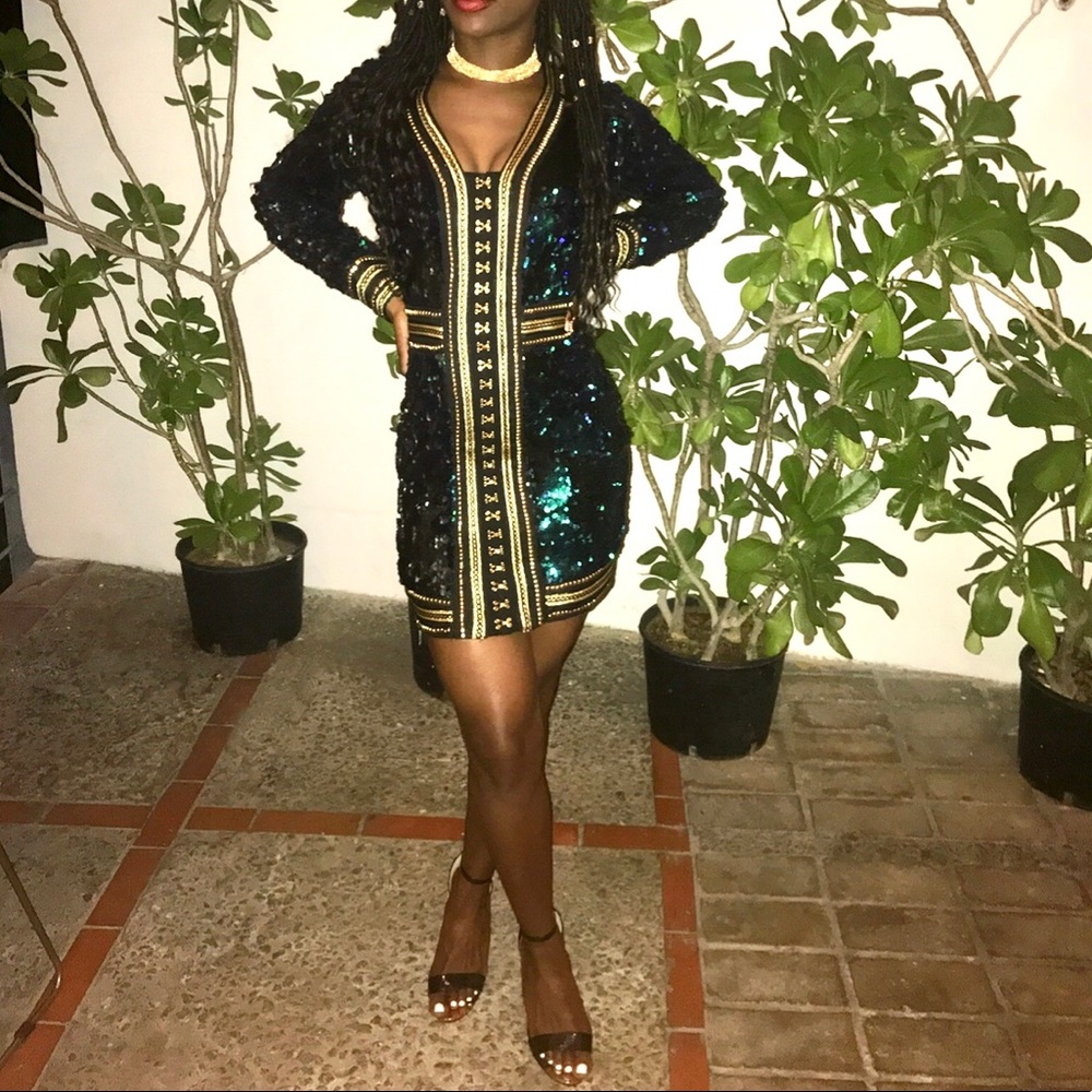 Pretty Little Thing Sequin Long Sleeve Dress